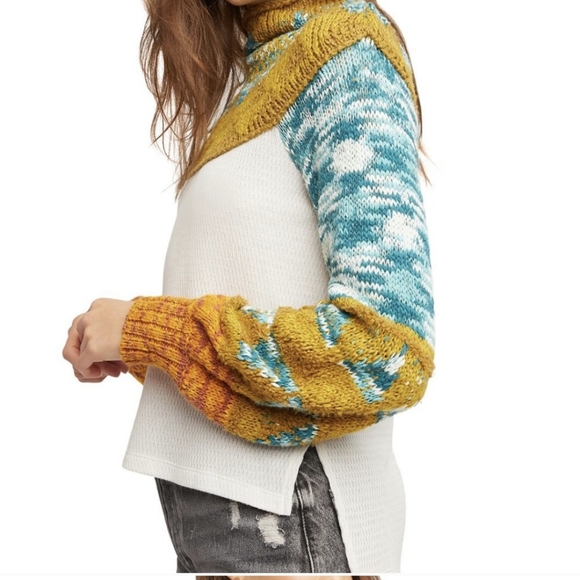 Free People swit the small stuff knit sweater top - Picture 3 of 7